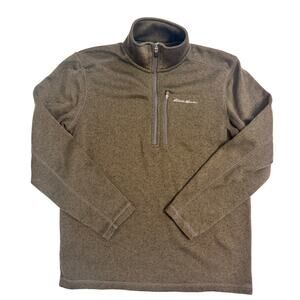 Eddie Bauer Men's Fleece 1/4 Zip Pullover Sweater Dark Green Size M